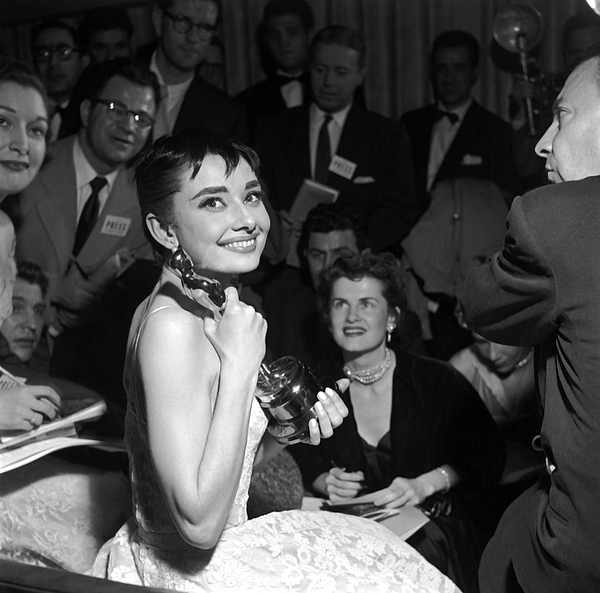 26th Annual Academy Awards / 1954. Audrey Hepburn, best actress for 'Roman  Holiday'. Greeting Card by Album